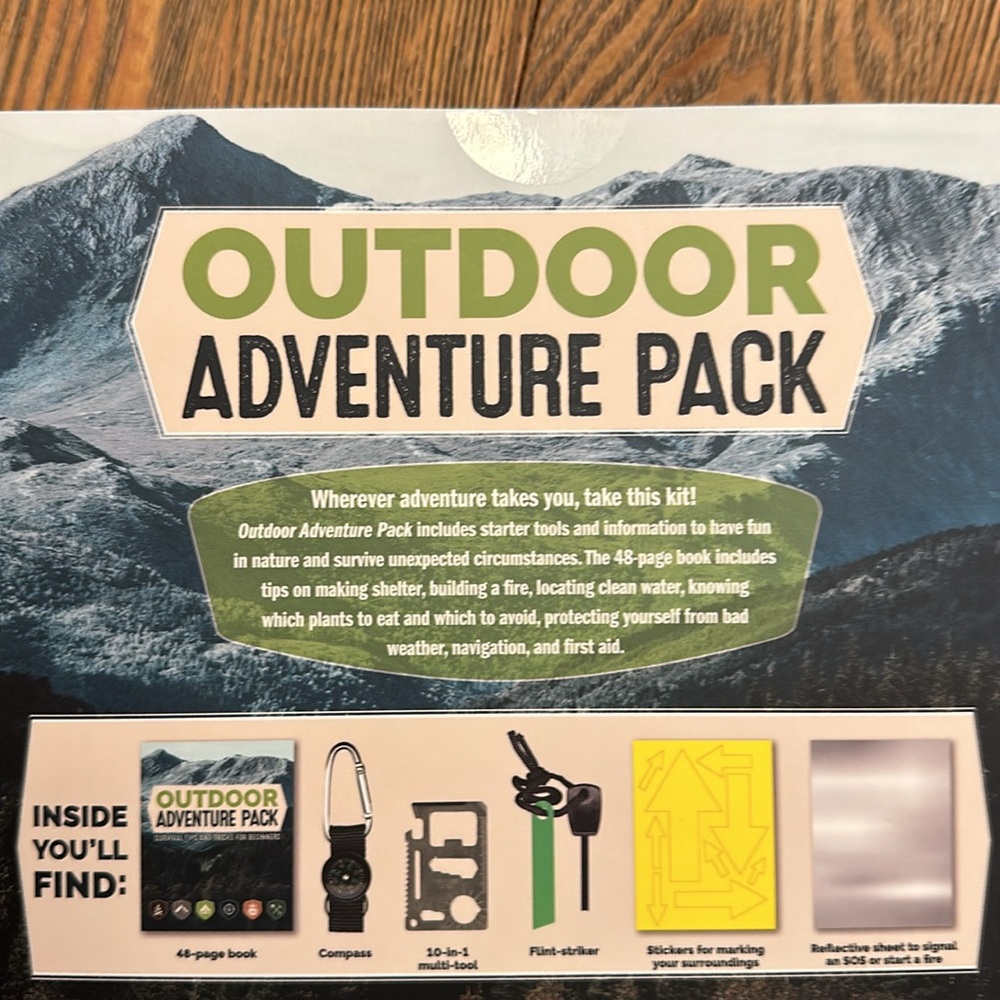 Outdoor Adventure Pack: 10-in-1 Multi-tool, Flint-Striker, Compass, Book & More!